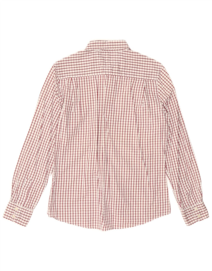 TOMMY HILFIGER Womens Shirt US 8 Medium White Check Cotton