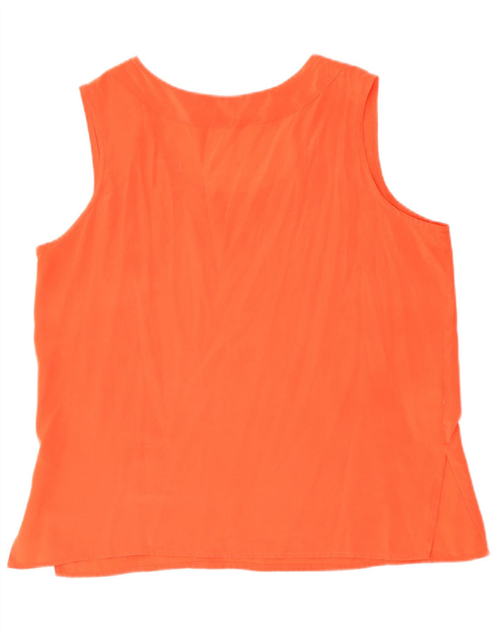 Vintage Womens Sleeveless Blouse Top UK 14 Large Orange