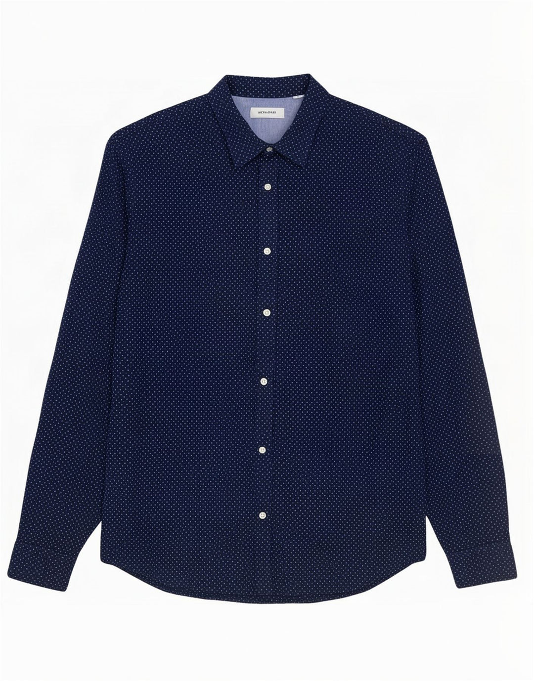 Cămașă Jack & Jones pentru bărbați, bumbac cu pete, albastru marin mediu