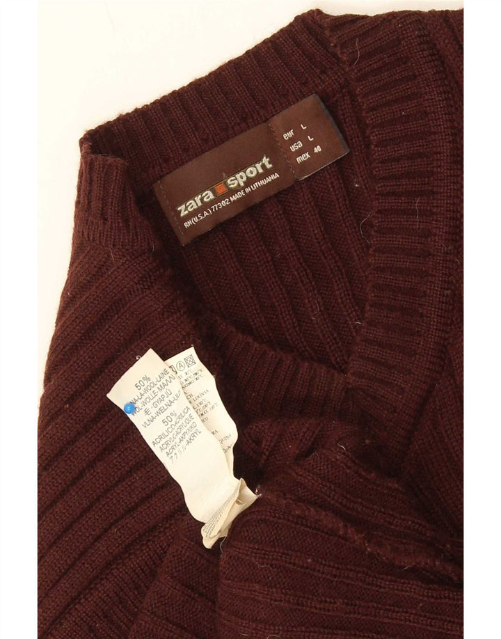 Zara Herren Weste Tank Top Große braune Wolle