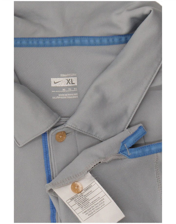 NIKE Mens Polo Shirt XL Grey Polyester