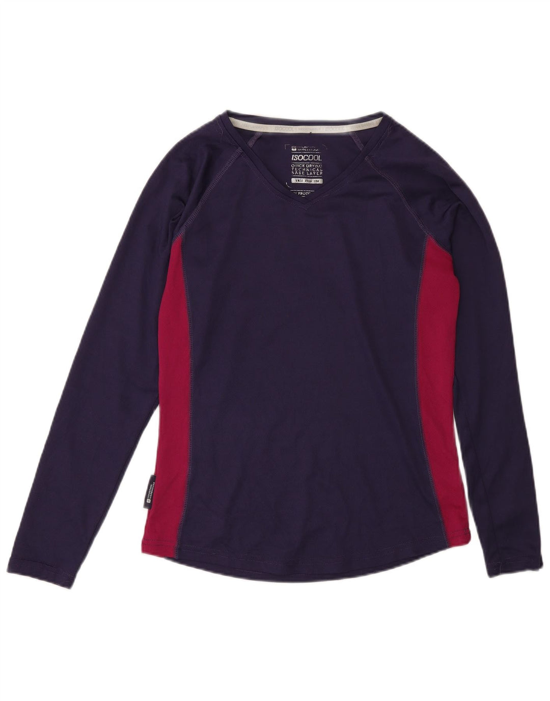 Mountain Warehouse Womens Top Long Sleeve UK 12 Medium Purple Colourblock