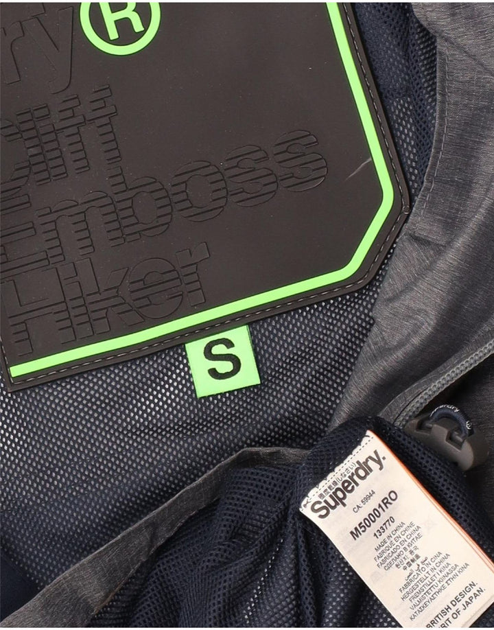 Superdry Ανδρικό μπουφάν βροχής με κουκούλα UK 36 Small Grey Nylon