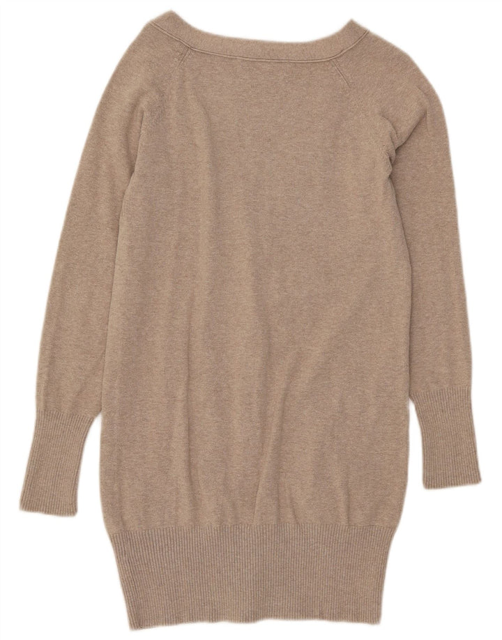 ZARA Womens Cardigan Sweater UK 12 Medium Beige Cotton