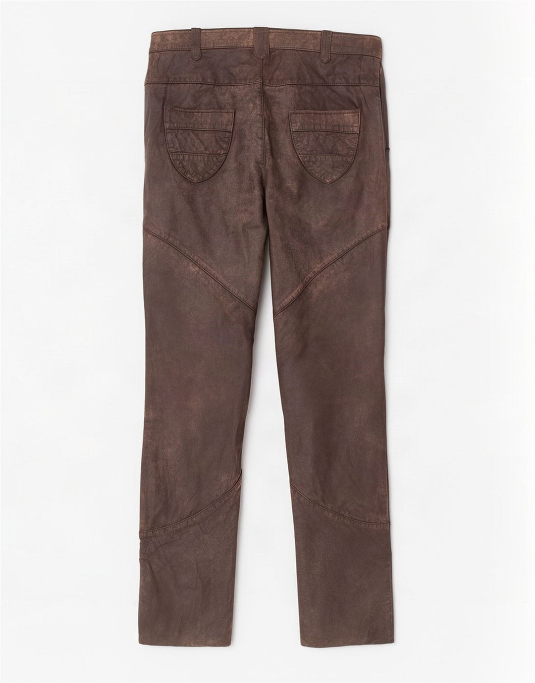Alba Moda Womens Slim Leather Trousers EU 36 Small W26 L32 Brown