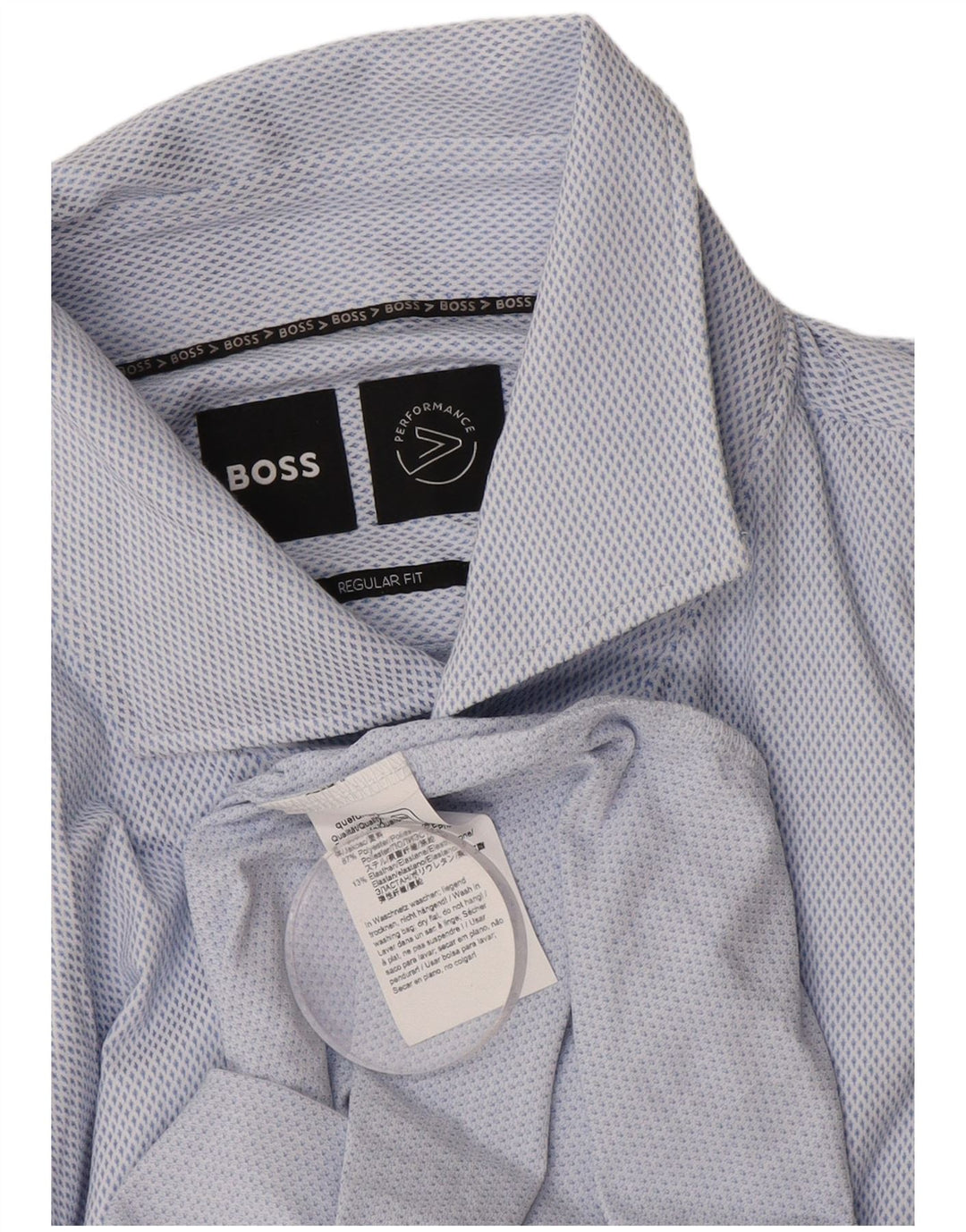 HUGO BOSS Muška majica standardnog kroja od poliestera s velikim plavim točkama