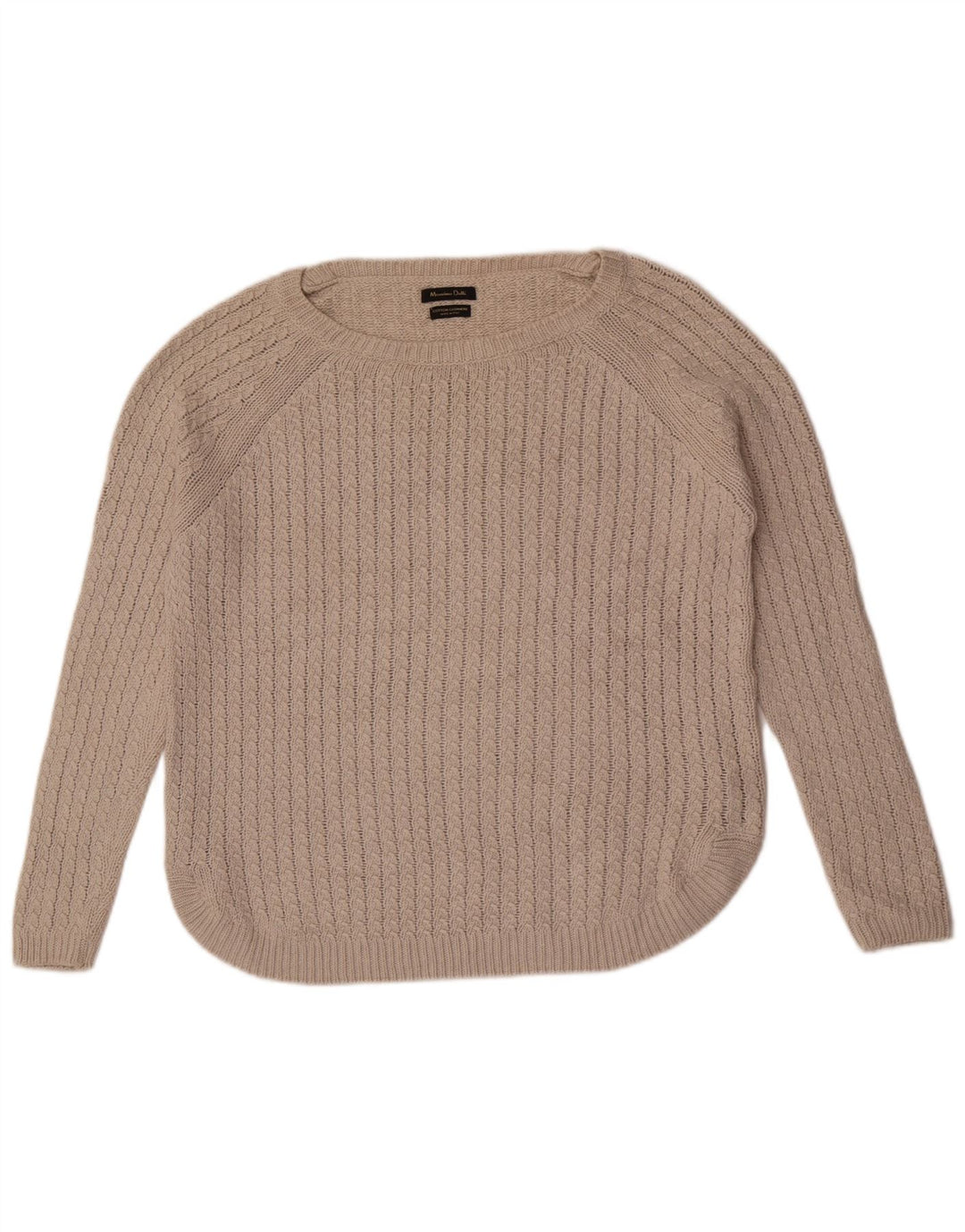 Massimo Dutti Womens Boat Neck Jumper Sweater UK 14 Medium Grey Cotton