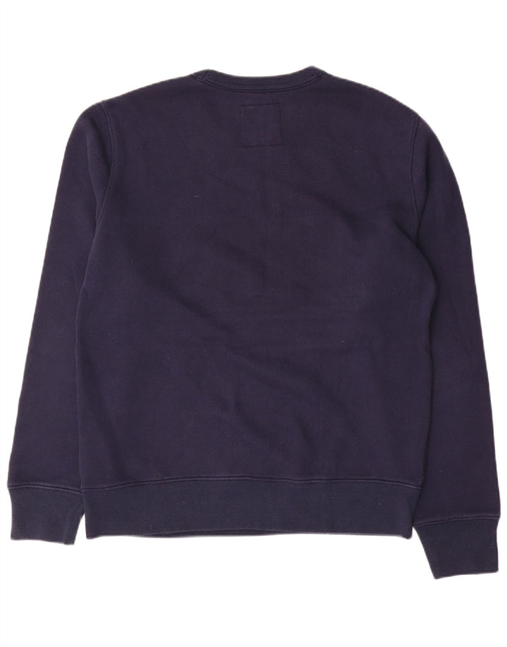 Hollister Mens Graphic Sweatshirt Jumper Medium Navy Blue Colourblock