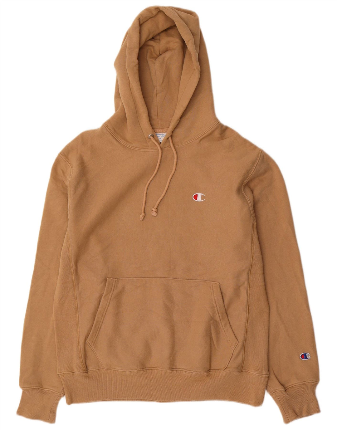 Champion Mens Hoodie Jumper Medium Beige Cotton
