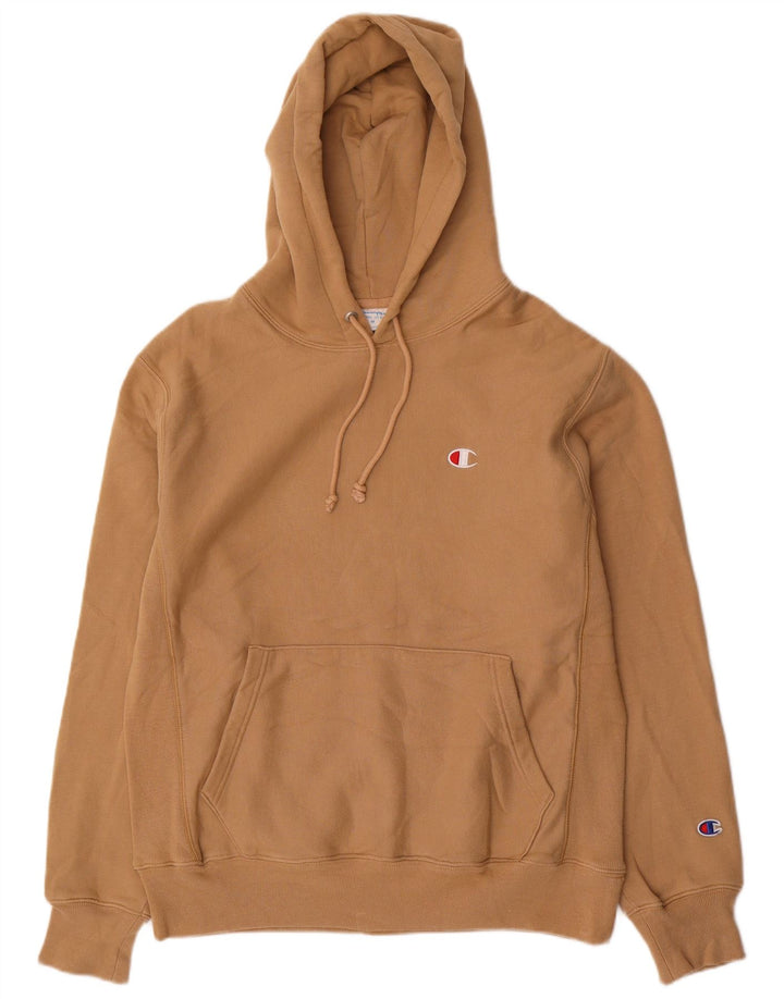 Champion Mens Hoodie Jumper Medium Beige Cotton
