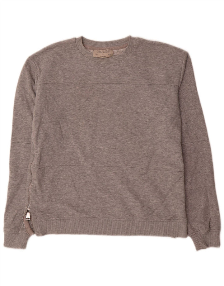 Zara Womens Trafaluc Oversized Sweatshirt Jumper UK 10 Small Grey Flecked