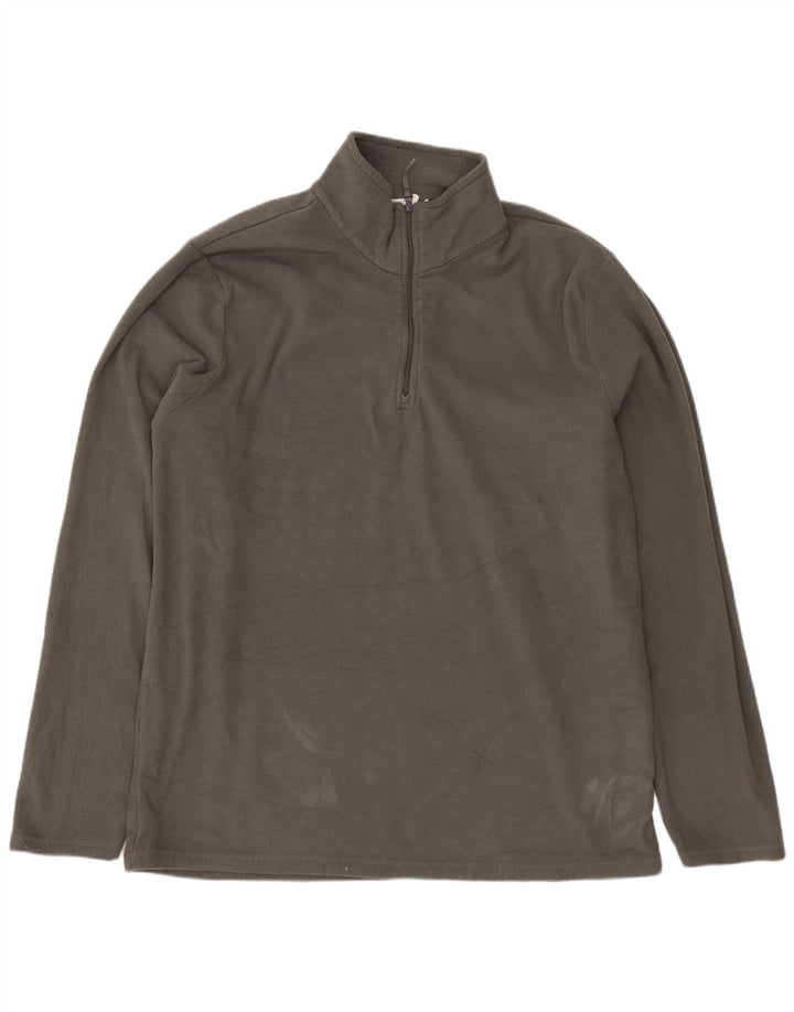 MOUNTAIN WAREHOUSE Mens Zip Neck Fleece Jumper Large Grey Polyester