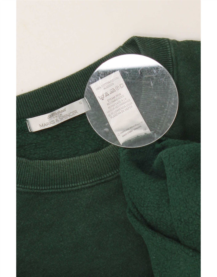 Marks & Spencer Uomo St. Michael Felpa Maglione Piccolo Cotone Verde