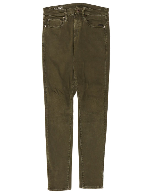 G-Star Mens Revend Skinny Jeans W28 L32 Khaki Cotton