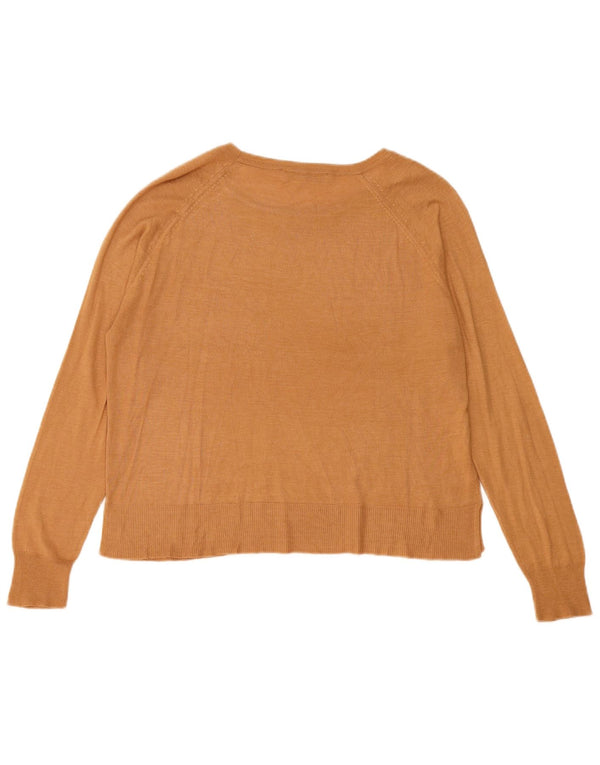 Zara Dame Boat Neck Jumper Sweater UK 14 Medium Beige