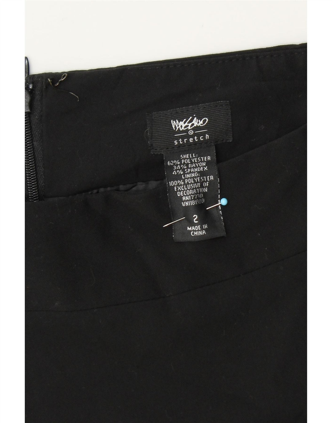 MOSSIMO Womens Stretch Straight Skirt US 2 XS W28  Black Floral Polyester Vintage Mossimo and Second-Hand Mossimo from Messina Hembry 