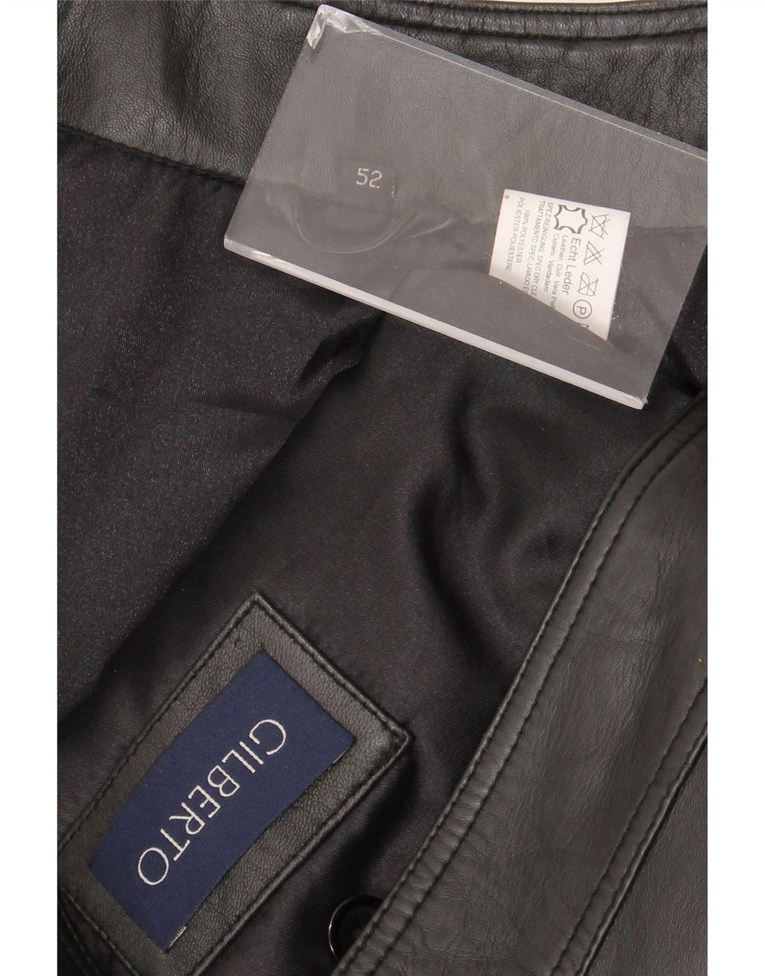 Gilberto Herren Lederweste IT 54 2XL Schwarzes Leder