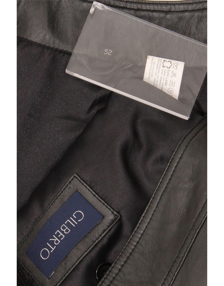 Gilberto Herren Lederweste IT 54 2XL Schwarzes Leder