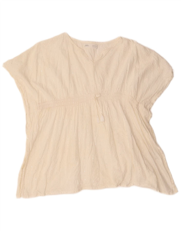 ZARA Womens Batwing Blouse Top UK 16 Large White