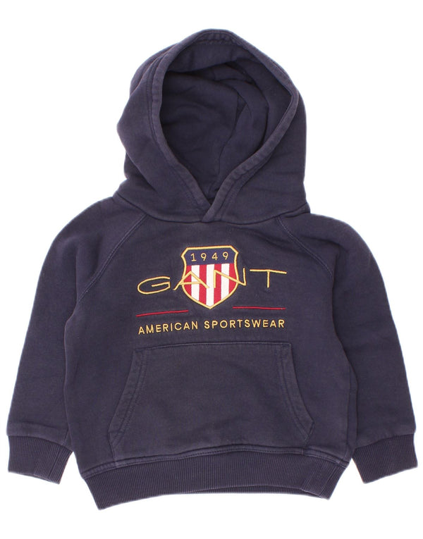Suéter com capuz gráfico Gant para meninos 18-24 meses algodão azul marinho