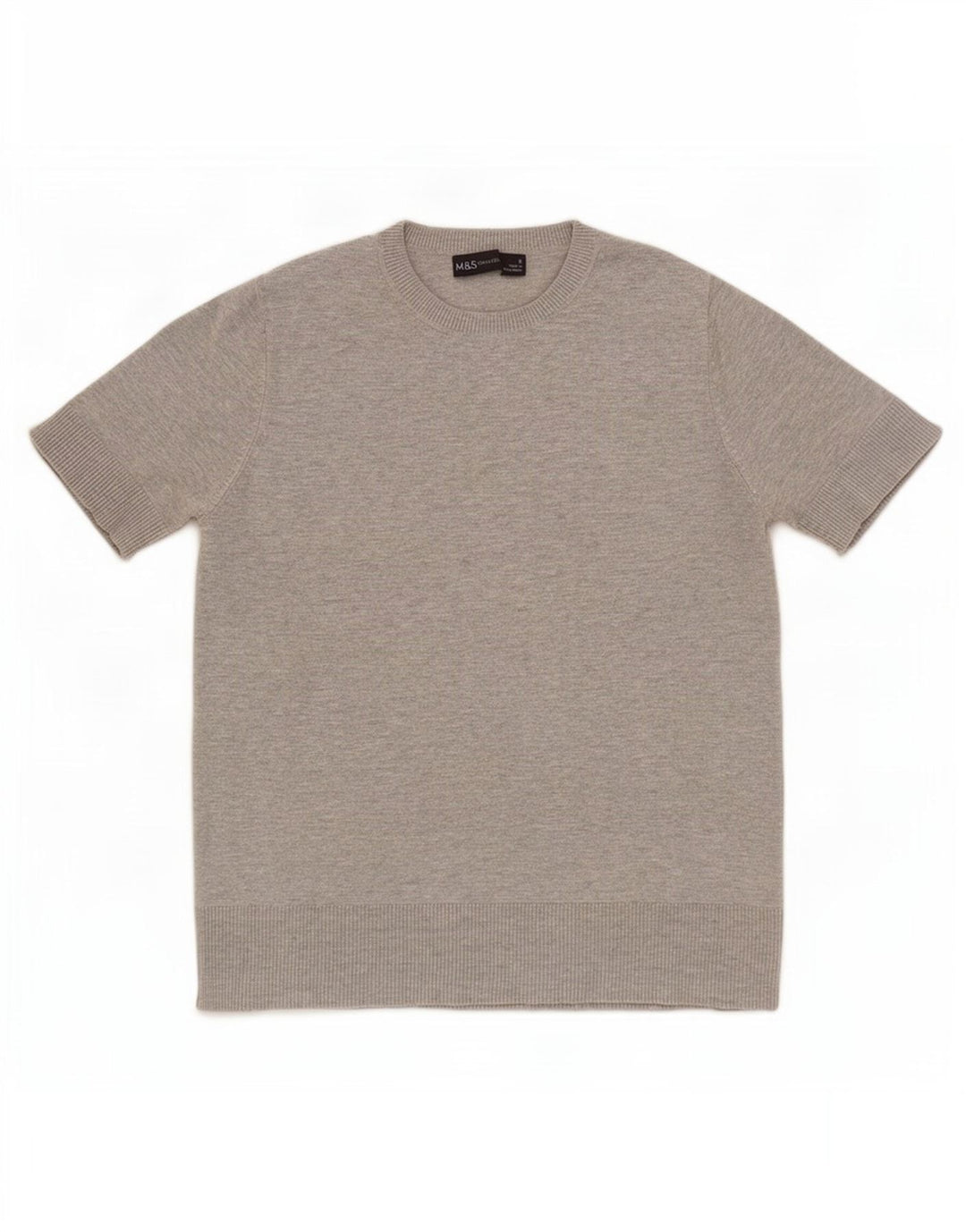 Marks & Spencer Dame Crop T-Shirt Top UK 8 Small Grå