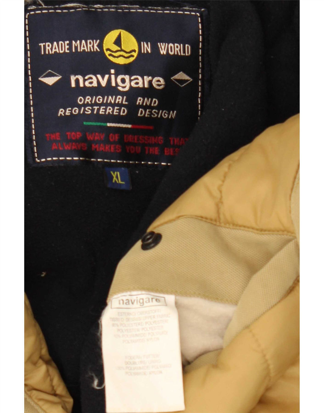 Navigare Mens Windbreaker Jacket UK 42 XL Beige Polyester