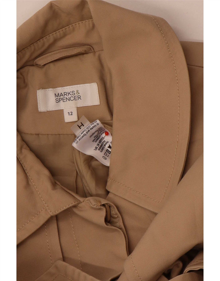Marks & Spencer Womens Trench Coat UK 12 Medium Beige Cotton