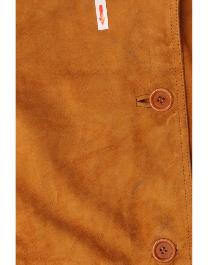 Vintage Womens Suede Jacket UK 10 Small Brown