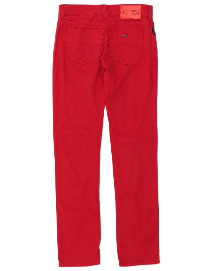 Jeans slim da donna ARMANI W29 L30 cotone rosso