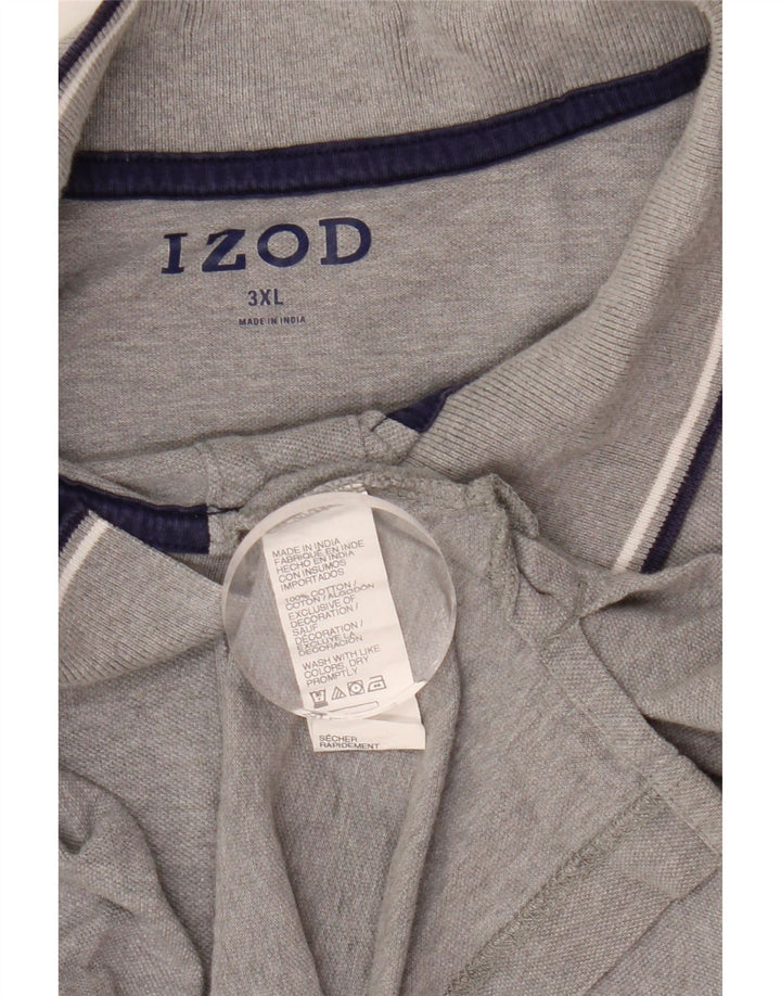 Izod Mens Polo Shirt 3XL Grey Cotton