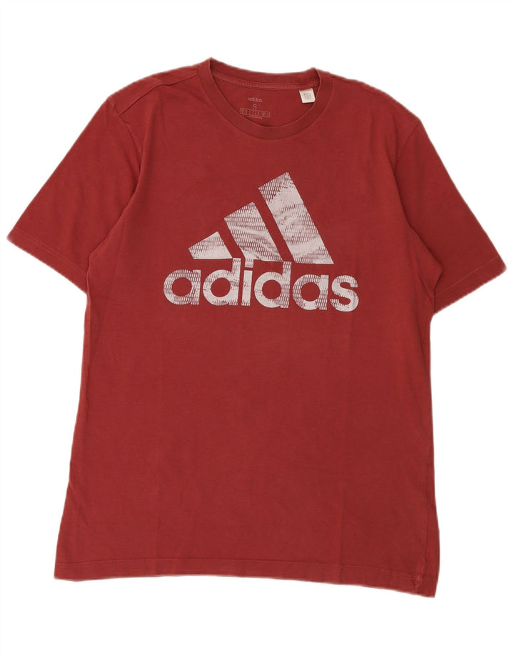 Adidas Mens Graphic T-Shirt Top Small Maroon Cotton