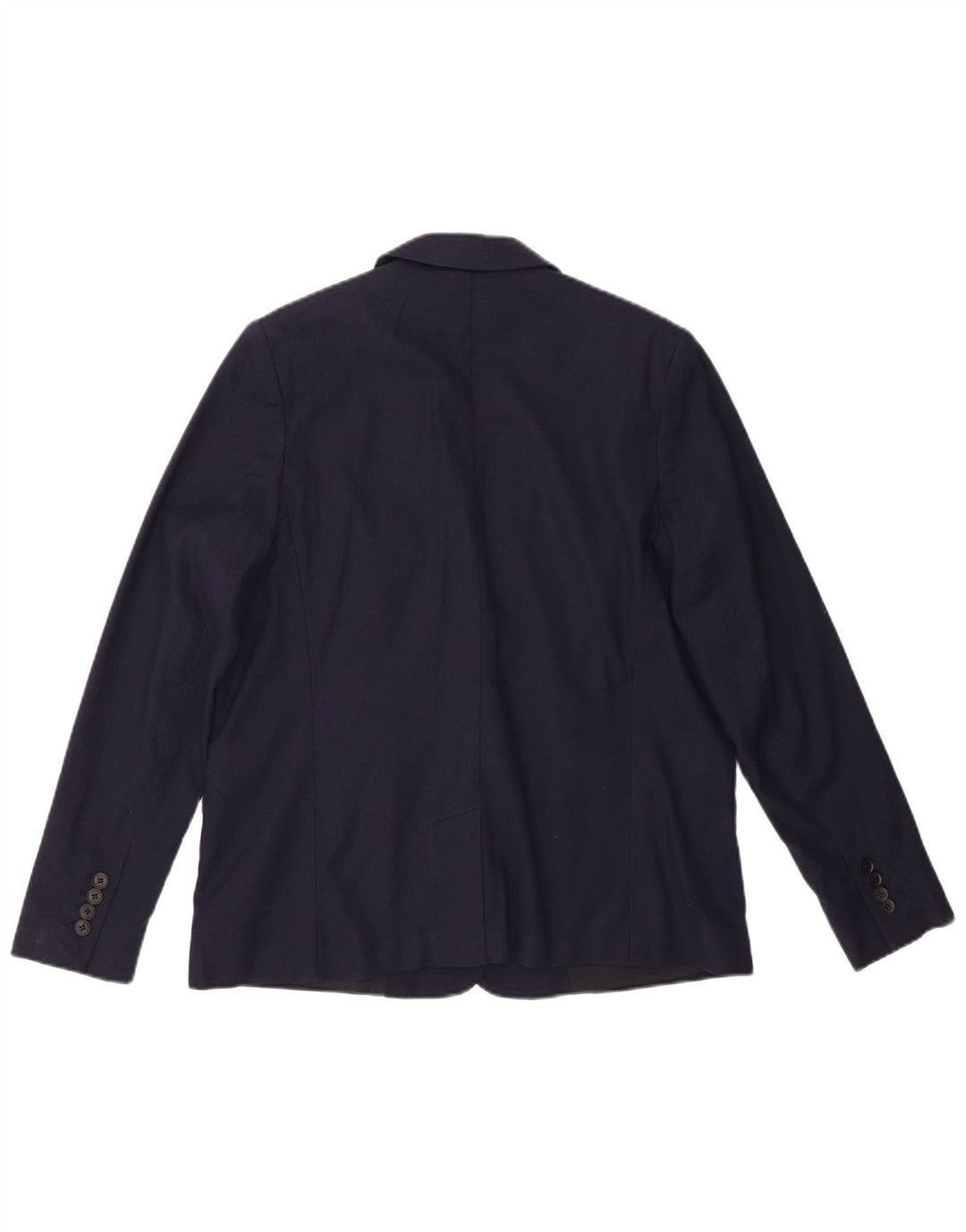 Lacoste Womens 1 Button Blazer Jacket Size 44 Large Navy Blue Cotton