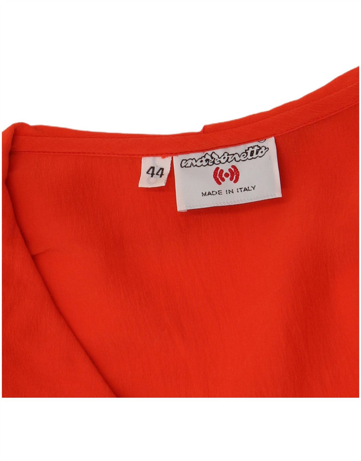 Mazzonetto Womens Short Sleeve Shirt Blouse IT 44 Medium Orange