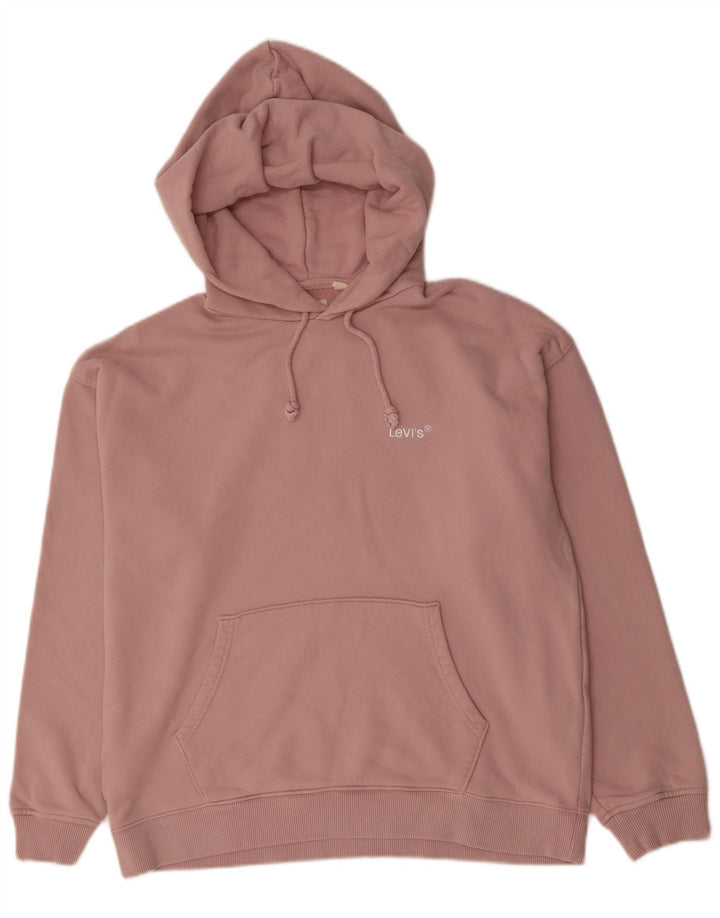 LEVI'S Mens Relaxed Fit Hoodie Jumper Medium Pink Cotton