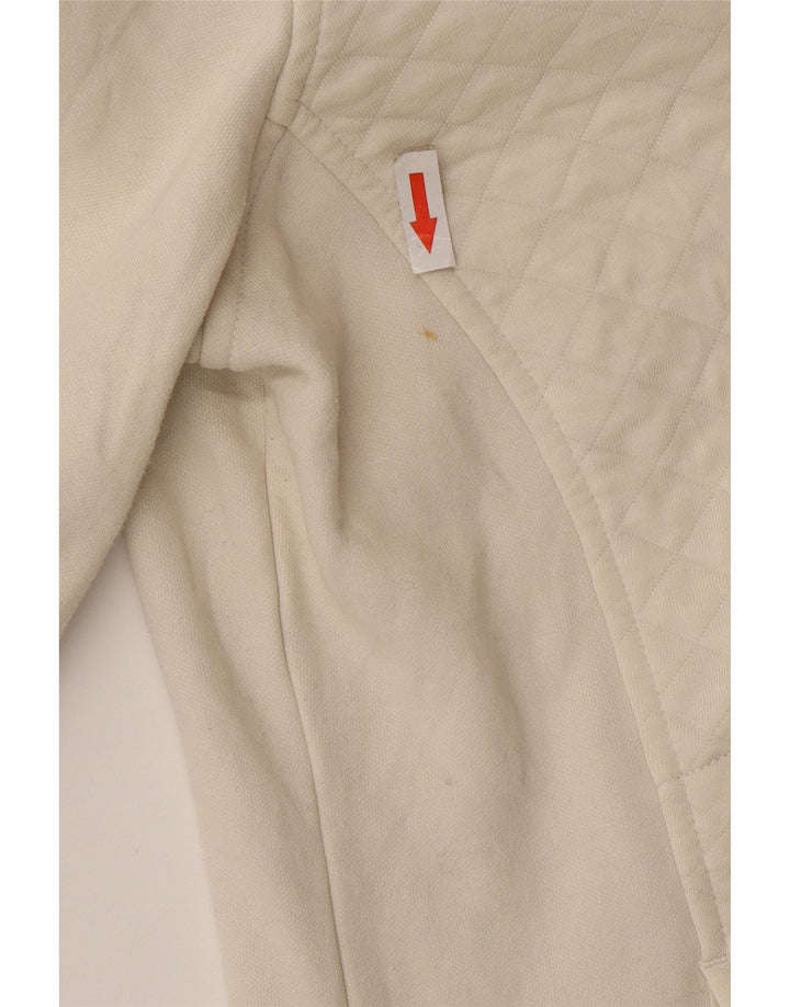 L.L.Bean Womens Oversized Zip Neck Sweatshirt Jumper UK 10 Small White