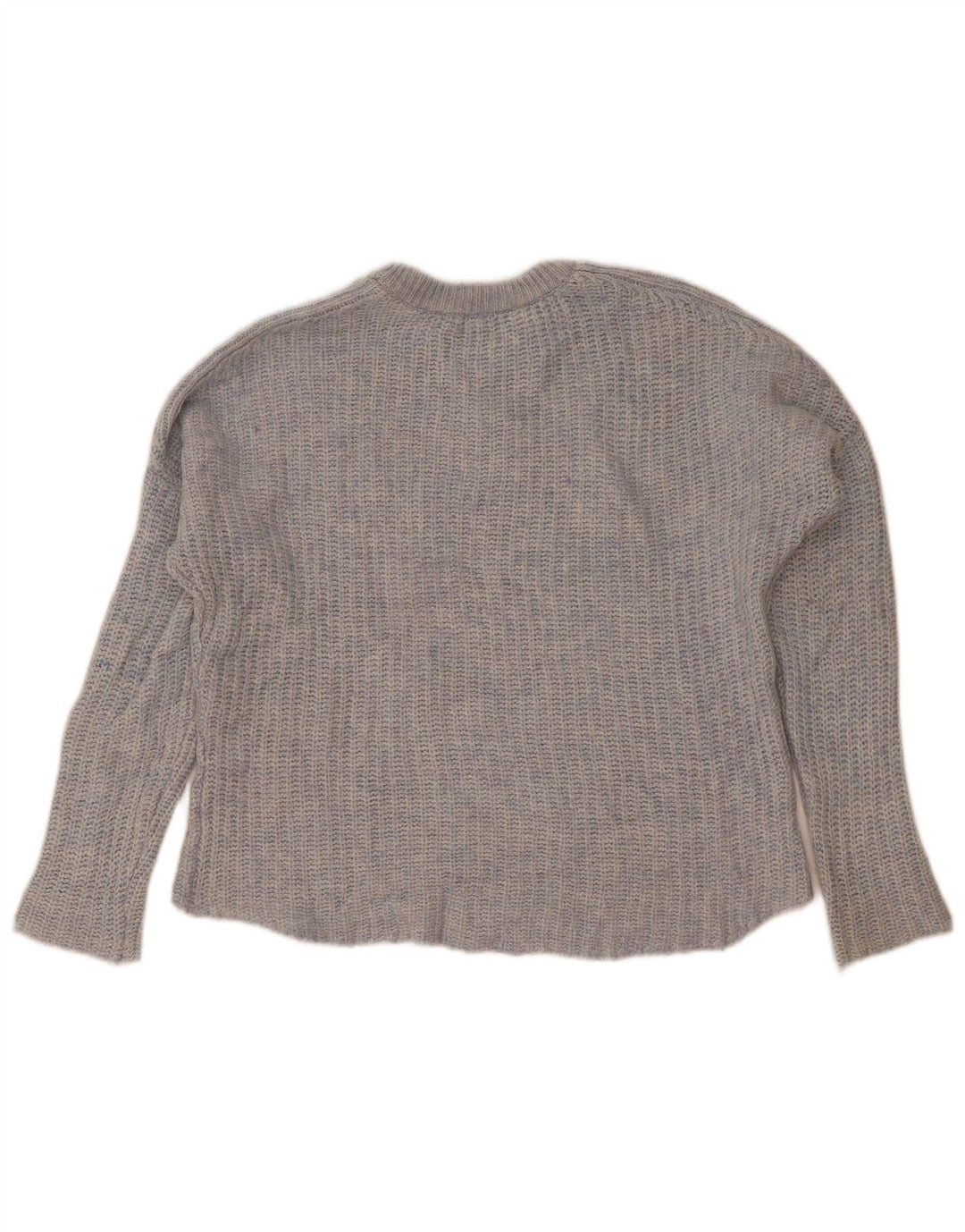 Zara Womens Oversized Boat Neck Jumper Sweater UK 14 Medium Blue Flecked