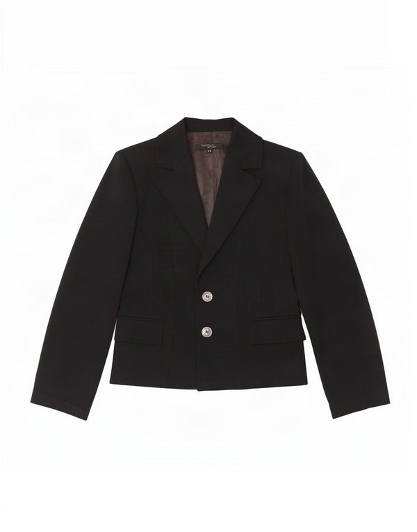 Mariella Rosati Womens 2 Button Blazer Jacket UK 10 Small Black Polyester