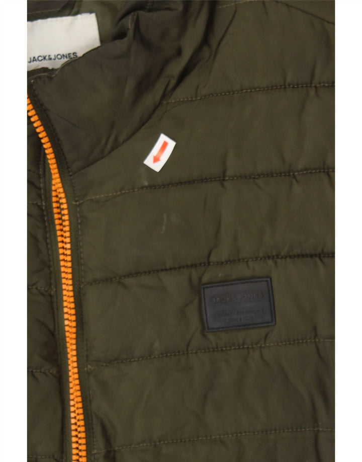 JACK & JONES Mens Padded Gilet UK 38 Medium Green Polyester Vintage Jack & Jones and Second-Hand Jack & Jones from Messina Hembry 