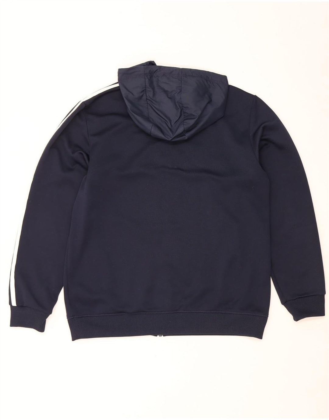 Maglione con cappuccio e zip da uomo Adidas grande in poliestere blu navy