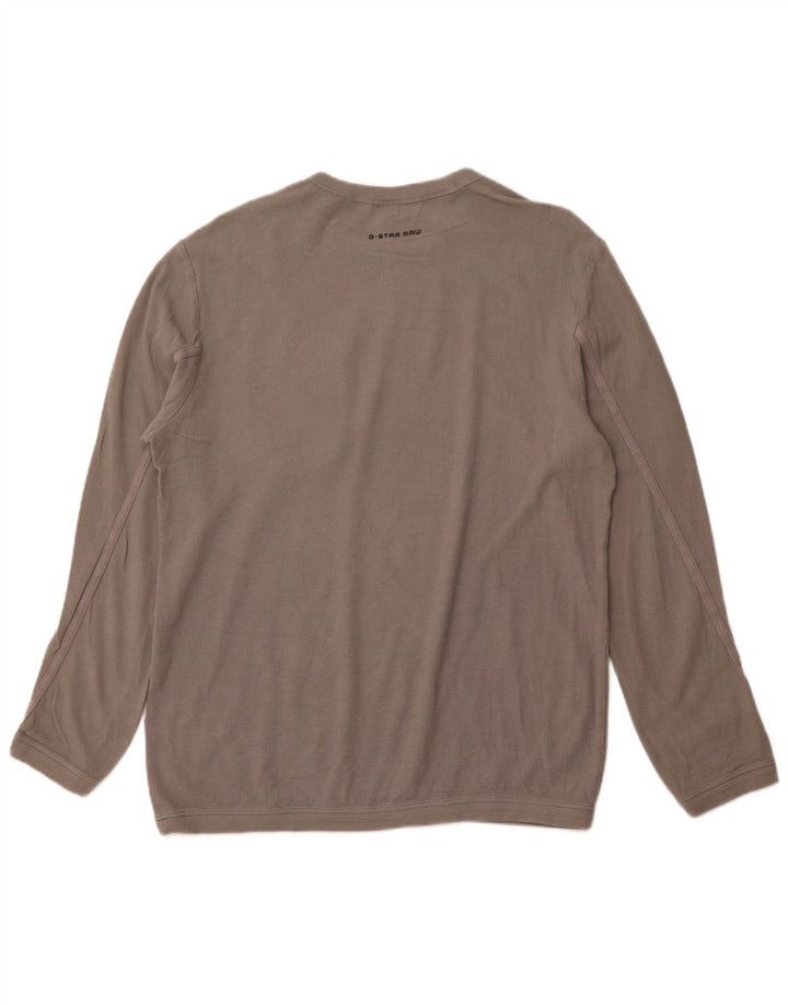 G-STAR Mens Top Long Sleeve Large Grey Cotton