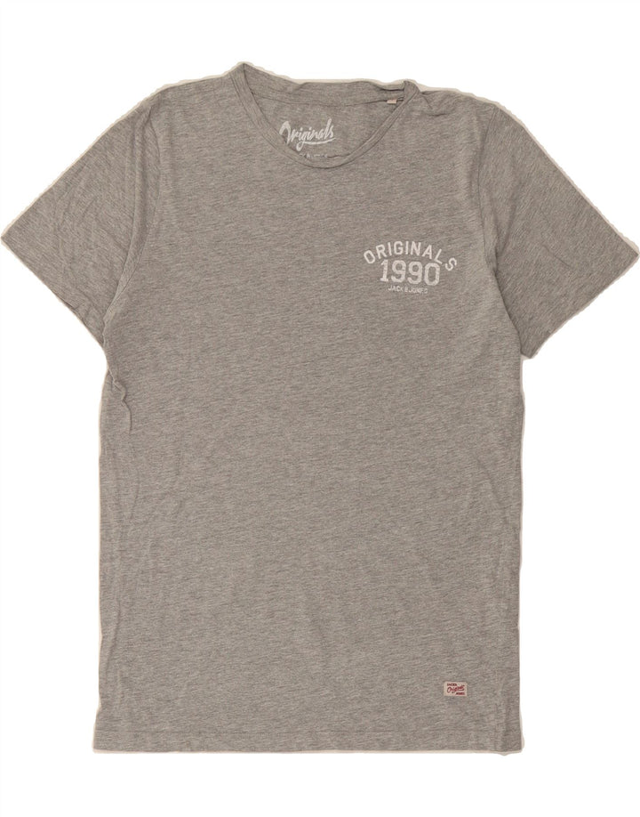 JACK & JONES Mens T-Shirt Top Small Grey Cotton Vintage Jack & Jones and Second-Hand Jack & Jones from Messina Hembry 