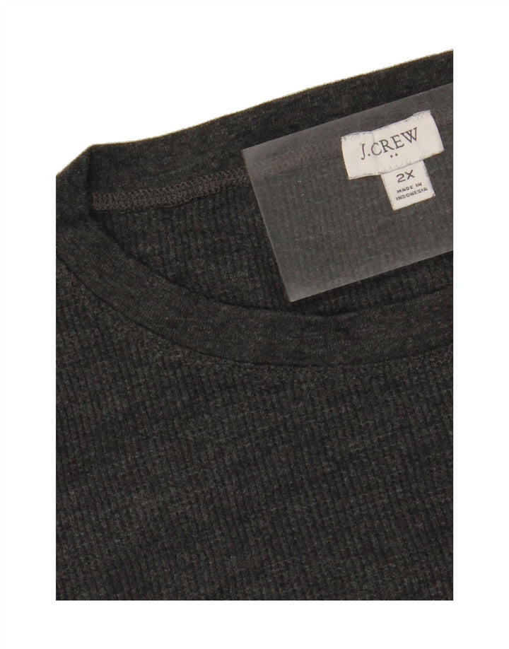 J. CREW Womens Top Long Sleeve UK 20 2XL Grey Cotton Vintage J. Crew and Second-Hand J. Crew from Messina Hembry 