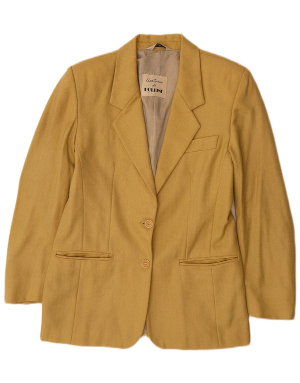 Pollini Womens Sartoria 2 Button Blazer Jacket IT 44 Medium Yellow