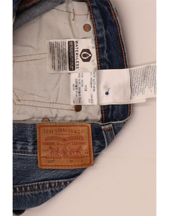 Женские джинсовые шорты Levi's 501 W28, хлопковые, среднего синего цвета