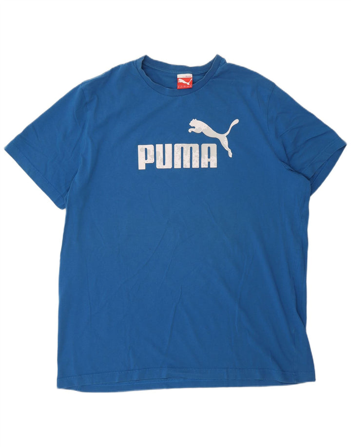 Puma Mens Graphic T-Shirt Top 2XL Blue