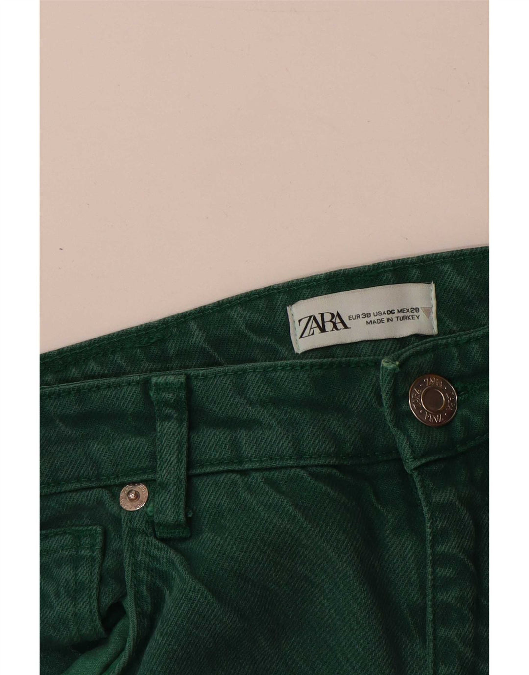 Zara Dame Løse Jeans EU 38 Small W28 L31 Grøn