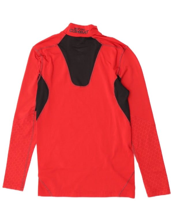 Nike Herre Dri Fit Grafisk Top Langærmet Medium Rød Colourblock Sports