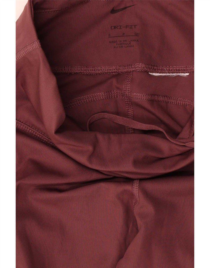 Nike Womens Dri Fit Leggings UK 8 Small  Burgundy