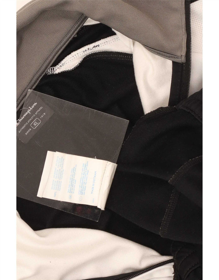Champion Veste de survêtement pour homme XL Noir Colourblock Polyester