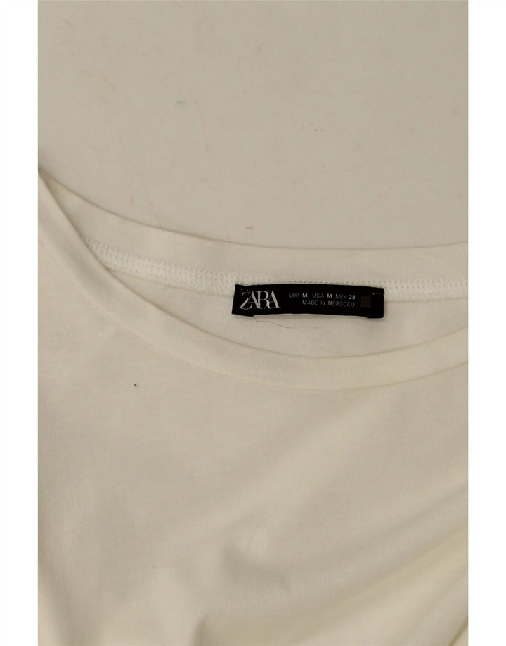 ZARA Damebluse Top UK 14 Medium White Colourblock